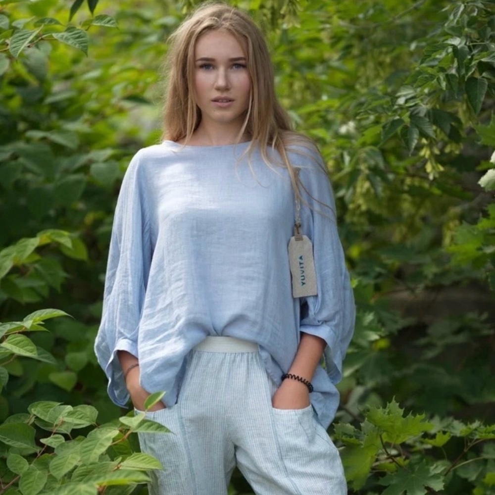 Yuvita 100% Linen Poets Blouse/Top